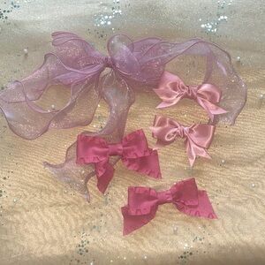 Pink Hair Bows Set